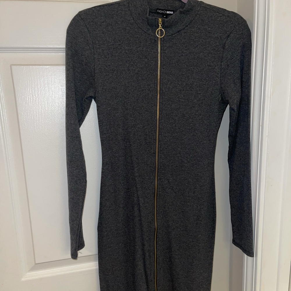 FashionNova Grey ribbed dress